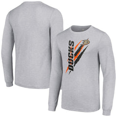 NHL Anaheim Ducks Starter Color Scratch Long-Sleeve T-Shirt - Heather Gray