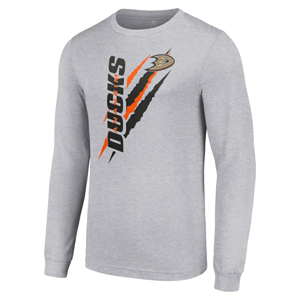 NHL Anaheim Ducks Starter Color Scratch Long-Sleeve T-Shirt - Heather Gray