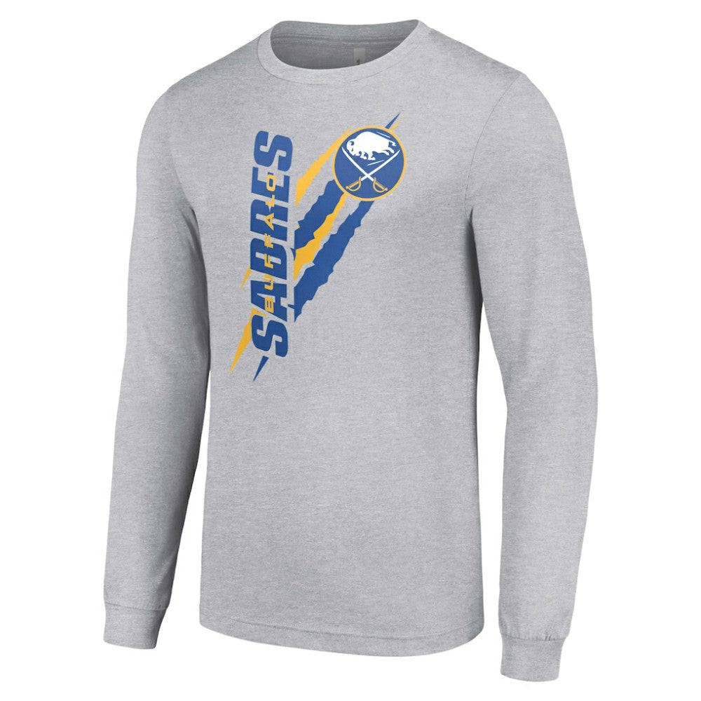 NHL Buffalo Sabres Starter Color Scratch Long-Sleeve T-Shirt - Heather Gray