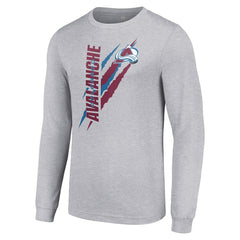 NHL Colorado Avalanche Starter Color Scratch Long-Sleeve T-Shirt - Heather Gray