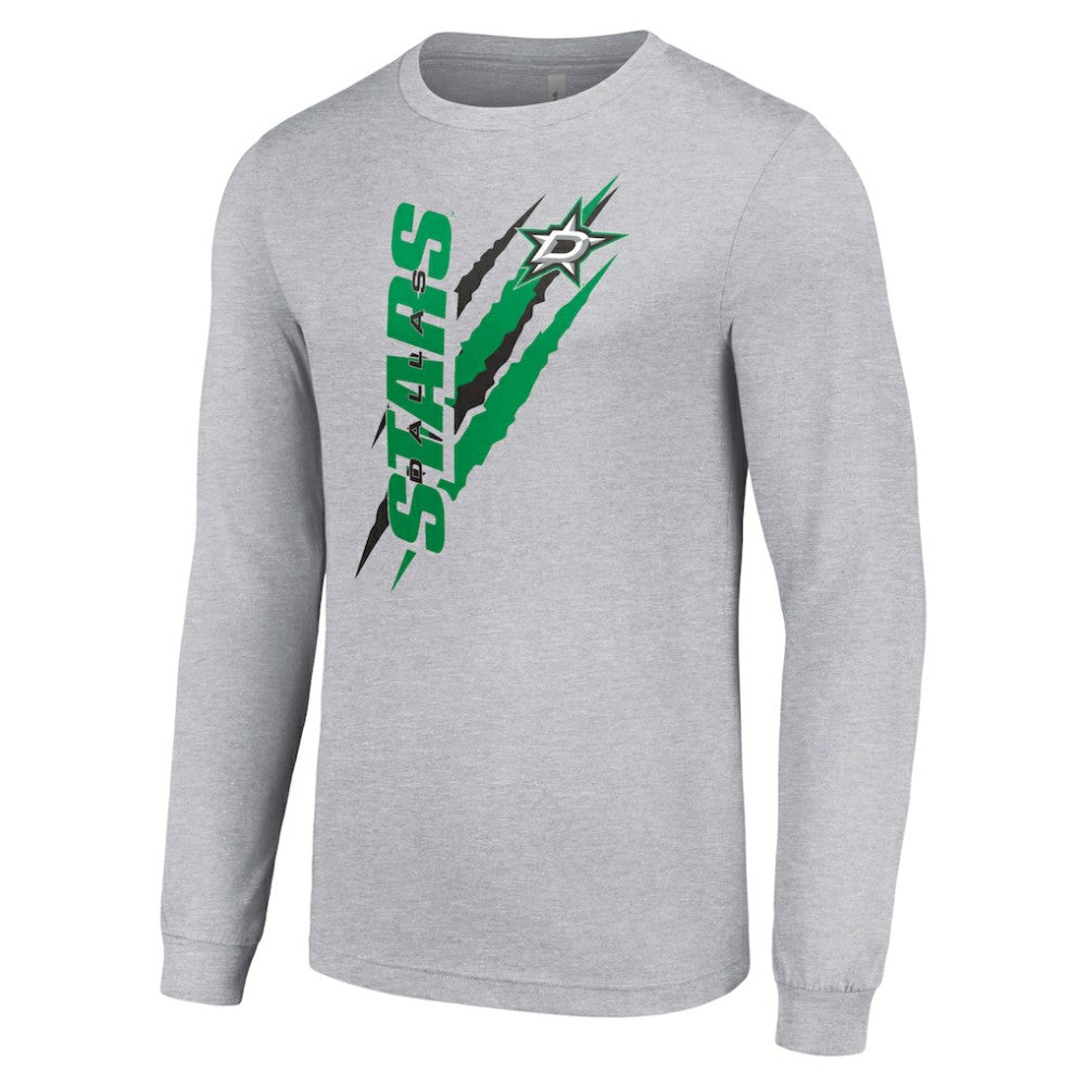 NHL Dallas Stars Starter Color Scratch Long-Sleeve T-Shirt - Heather Gray