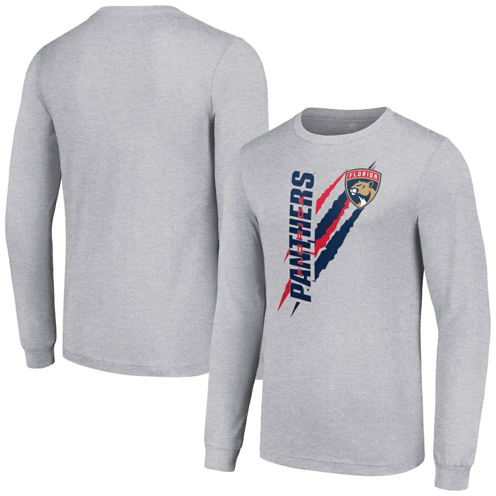 NHL Florida Panthers Starter Color Scratch Long-Sleeve T-Shirt - Heather Gray