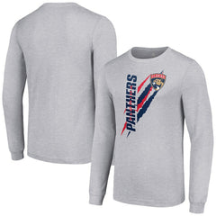 NHL Florida Panthers Starter Color Scratch Long-Sleeve T-Shirt - Heather Gray