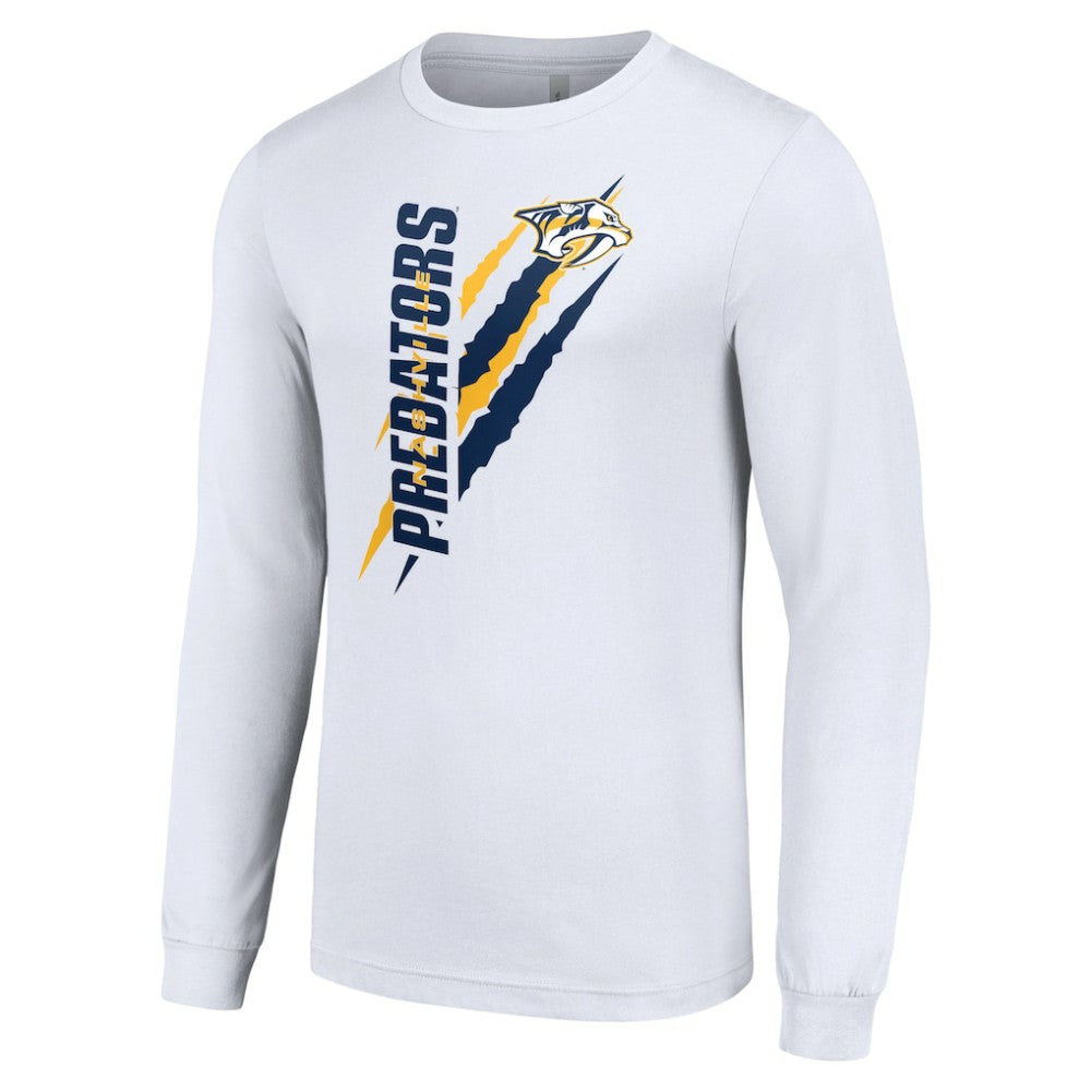 NHL Nashville Predators Starter Color Scratch Long-Sleeve T-Shirt - White