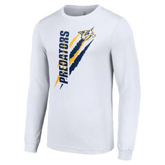 NHL Nashville Predators Starter Color Scratch Long-Sleeve T-Shirt - White