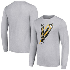 NHL Pittsburgh Penguins Starter Color Scratch Long-Sleeve T-Shirt - Heather Gray