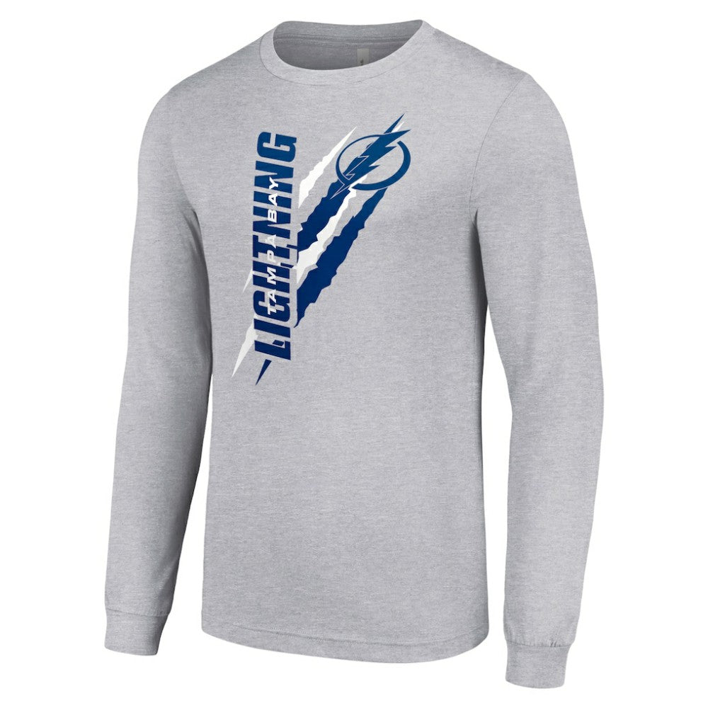 NHL Tampa Bay Lightning Starter Color Scratch Long-Sleeve T-Shirt - Heather Gray