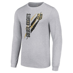 NHL Vegas Golden Knights Starter Color Scratch Long-Sleeve T-Shirt - Heather Gray