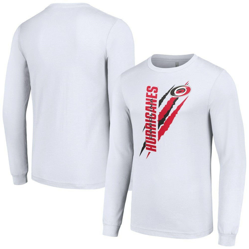 NHL Carolina Hurricanes Starter Color Scratch Long-Sleeve T-Shirt - White