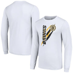 NHL Boston Bruins Starter Color Scratch Long-Sleeve T-Shirt - White
