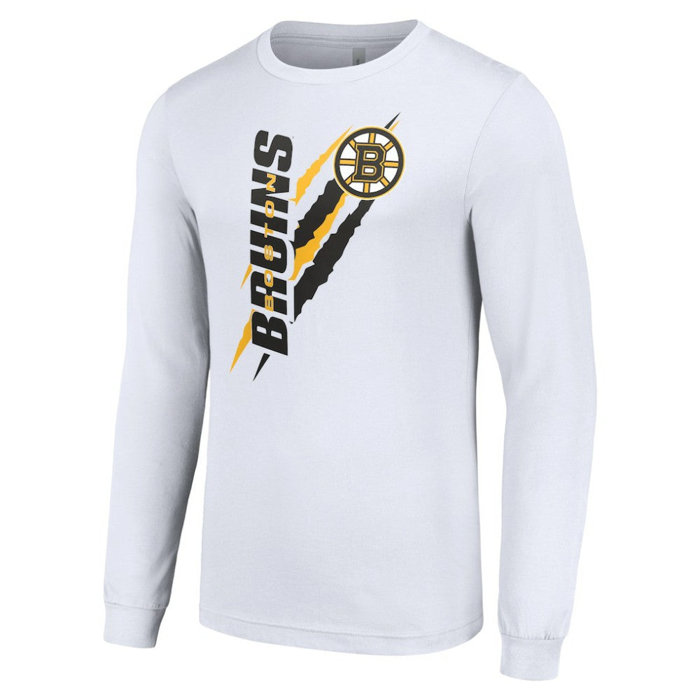 NHL Boston Bruins Starter Color Scratch Long-Sleeve T-Shirt - White