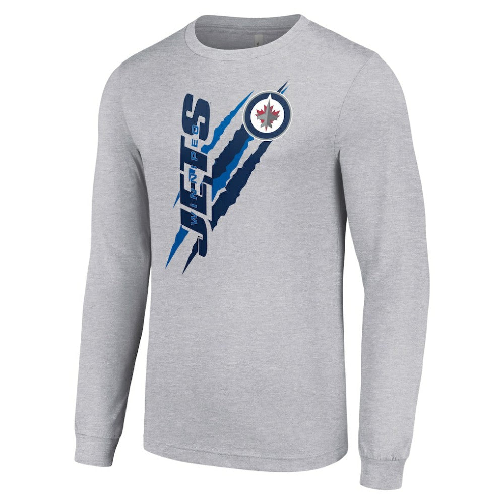 NHL Winnipeg Jets Starter Color Scratch Long-Sleeve T-Shirt - Heather Gray