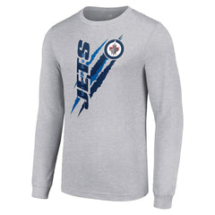 NHL Winnipeg Jets Starter Color Scratch Long-Sleeve T-Shirt - Heather Gray
