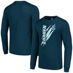 NHL Seattle Kraken Starter Color Scratch Long-Sleeve T-Shirt - Deep Sea Blue