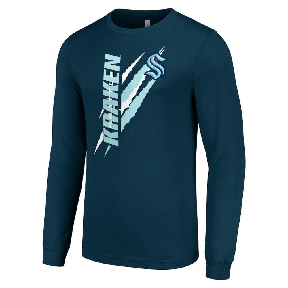 NHL Seattle Kraken Starter Color Scratch Long-Sleeve T-Shirt - Deep Sea Blue