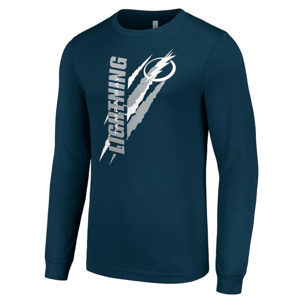 NHL Tampa Bay Lightning Starter Color Scratch Long-Sleeve T-Shirt - Navy