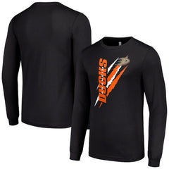 NHL Anaheim Ducks Starter Color Scratch Long-Sleeve T-Shirt - Black