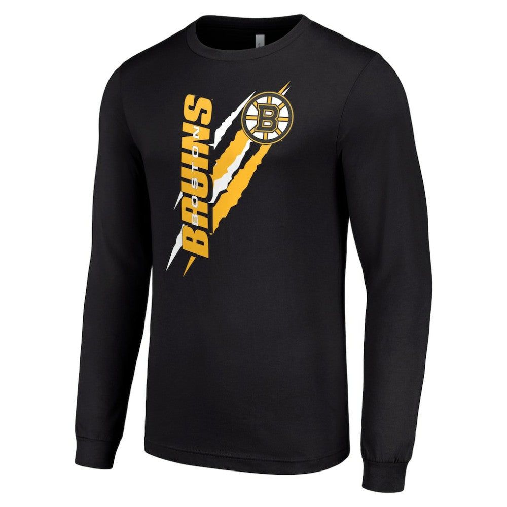 NHL Boston Bruins Starter Color Scratch Long-Sleeve T-Shirt - Black