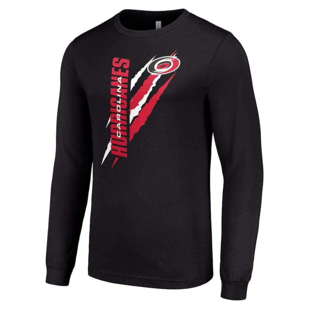 NHL Carolina Hurricanes Starter Color Scratch Long-Sleeve T-Shirt - Black