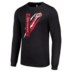 NHL Carolina Hurricanes Starter Color Scratch Long-Sleeve T-Shirt - Black