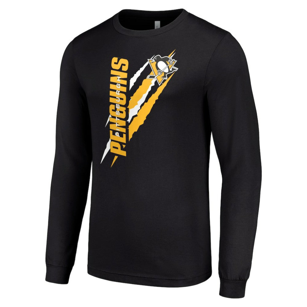 NHL Pittsburgh Penguins Starter Color Scratch Long-Sleeve T-Shirt - Black