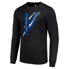 NHL St. Louis Blues Starter Color Scratch Long-Sleeve T-Shirt - Black