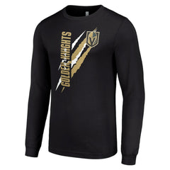 NHL Vegas Golden Knights Starter Color Scratch Long-Sleeve T-Shirt - Black