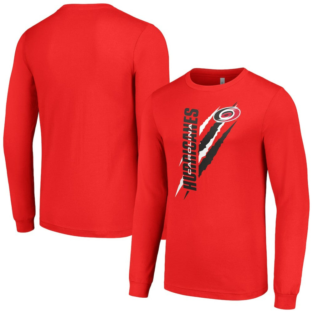 NHL Carolina Hurricanes Starter Color Scratch Long-Sleeve T-Shirt - Red