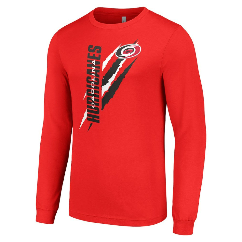 NHL Carolina Hurricanes Starter Color Scratch Long-Sleeve T-Shirt - Red