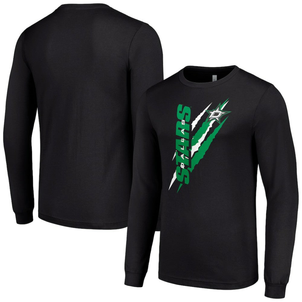 NHL Dallas Stars Starter Color Scratch Long-Sleeve T-Shirt - Black