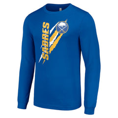 NHL Buffalo Sabres Starter Color Scratch Long-Sleeve T-Shirt - Royal