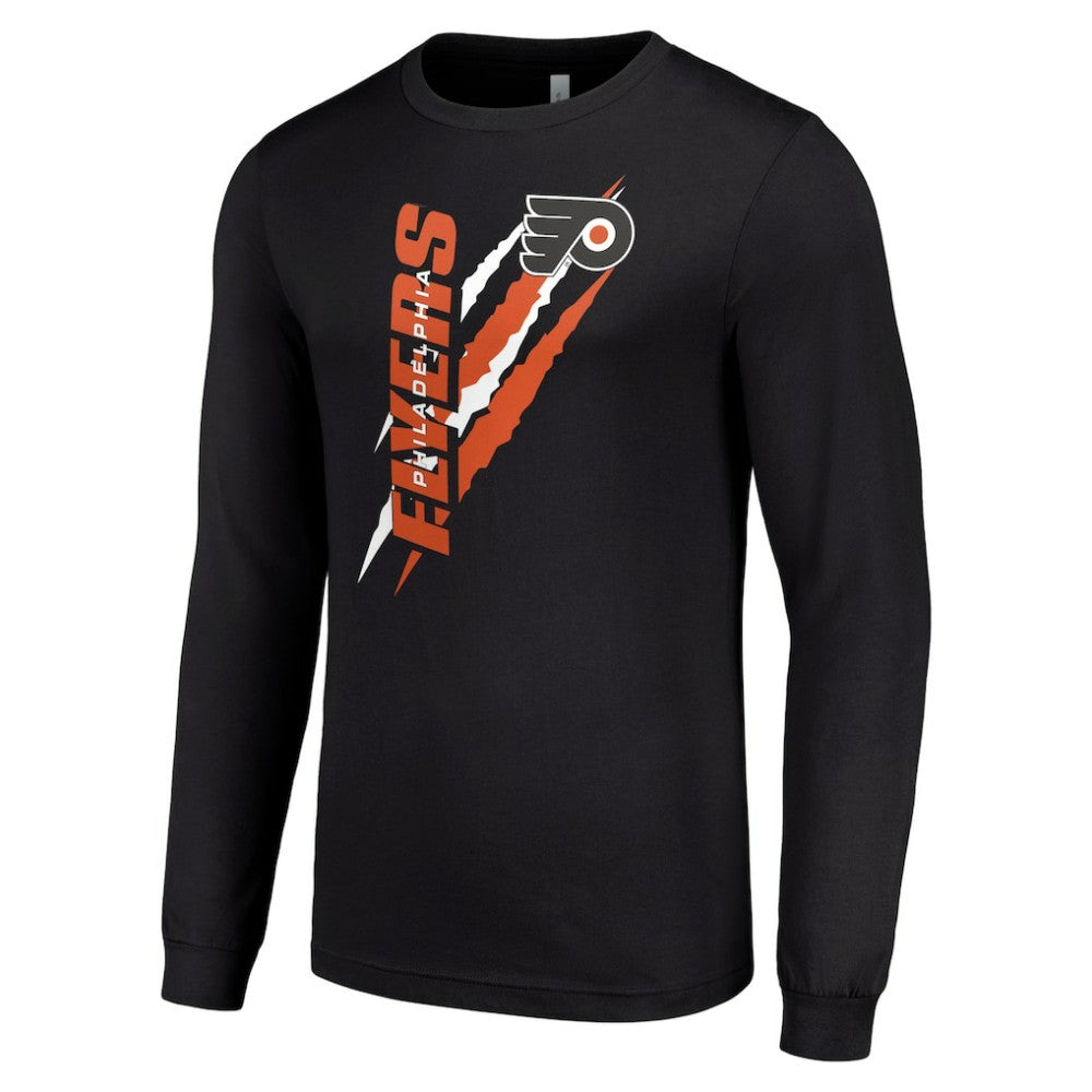 NHL Philadelphia Flyers Starter Color Scratch Long-Sleeve T-Shirt - Black