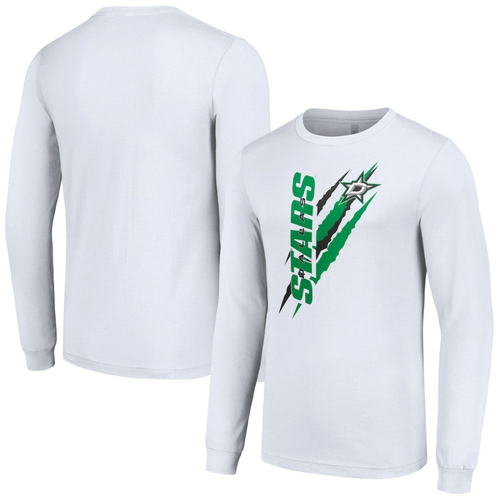 NHL Dallas Stars Starter Color Scratch Long-Sleeve T-Shirt - White