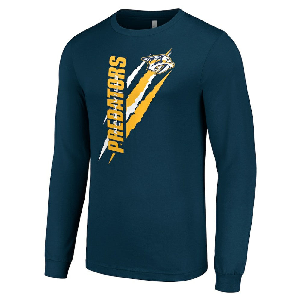 NHL Nashville Predators Starter Color Scratch Long-Sleeve T-Shirt - Navy
