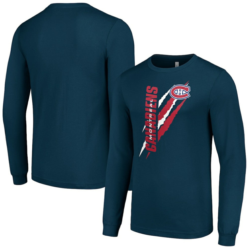 NHL Montreal Canadiens Starter Color Scratch Long-Sleeve T-Shirt - Navy