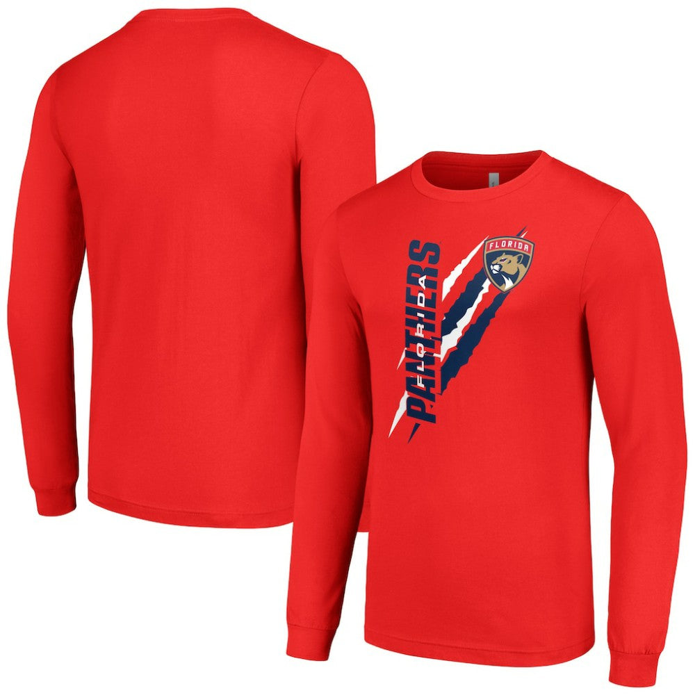 NHL Florida Panthers Starter Color Scratch Long-Sleeve T-Shirt - Red