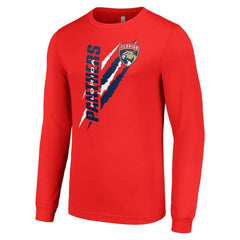 NHL Florida Panthers Starter Color Scratch Long-Sleeve T-Shirt - Red