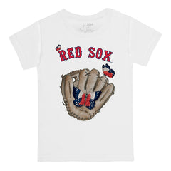 Boston Red Sox Tiny Turnip Youth Butterfly Glove T-Shirt - White T-shirts
