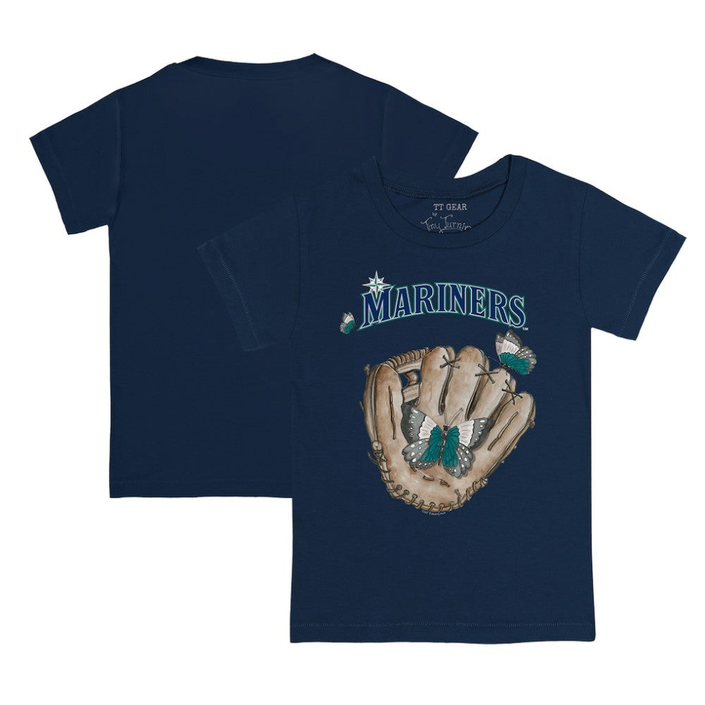 Seattle Mariners Tiny Turnip Youth Butterfly Glove T-Shirt - Navy T-shirts