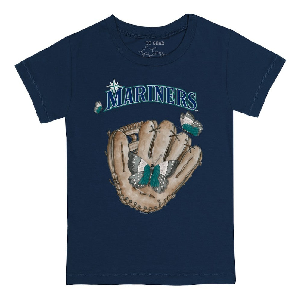 Seattle Mariners Tiny Turnip Youth Butterfly Glove T-Shirt - Navy T-shirts