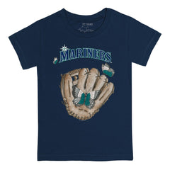 Seattle Mariners Tiny Turnip Youth Butterfly Glove T-Shirt - Navy T-shirts