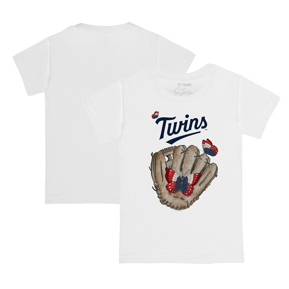 Minnesota Twins Tiny Turnip Youth Butterfly Glove T-Shirt - White T-shirts