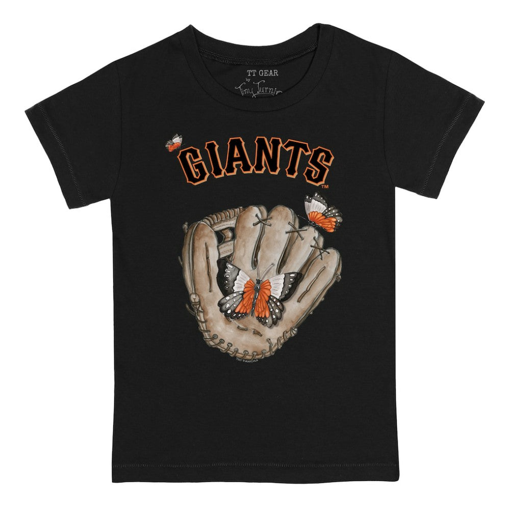 San Francisco Giants Tiny Turnip Youth Butterfly Glove T-Shirt - Black T-shirts