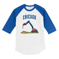 Chicago Cubs Tiny Turnip Youth Excavator 3/4-Sleeve Raglan T-Shirt - White/Royal T-shirts