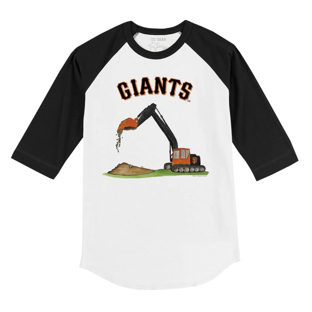 San Francisco Giants Tiny Turnip Youth Excavator 3/4-Sleeve Raglan T-Shirt - White/Black T-shirts