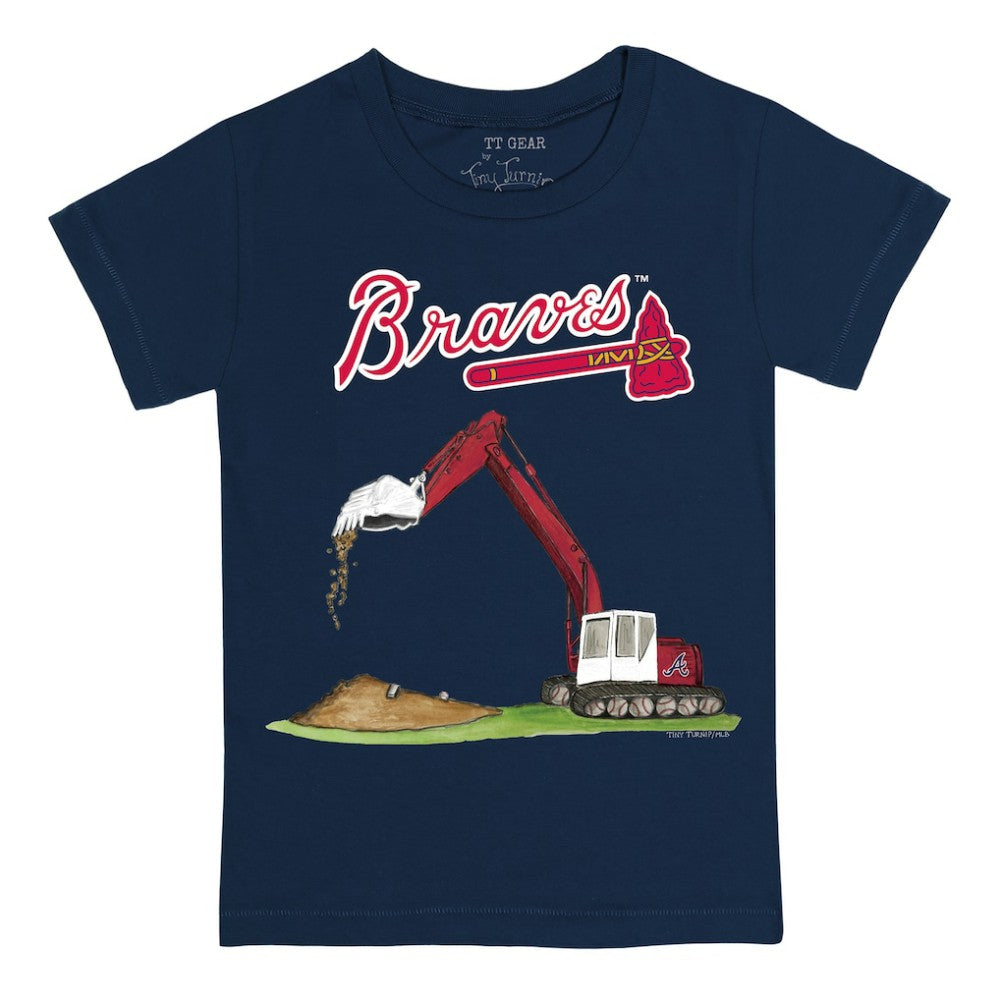 Atlanta Braves Tiny Turnip Youth Excavator T-Shirt - Navy T-shirts