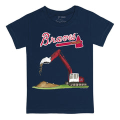 Atlanta Braves Tiny Turnip Youth Excavator T-Shirt - Navy T-shirts