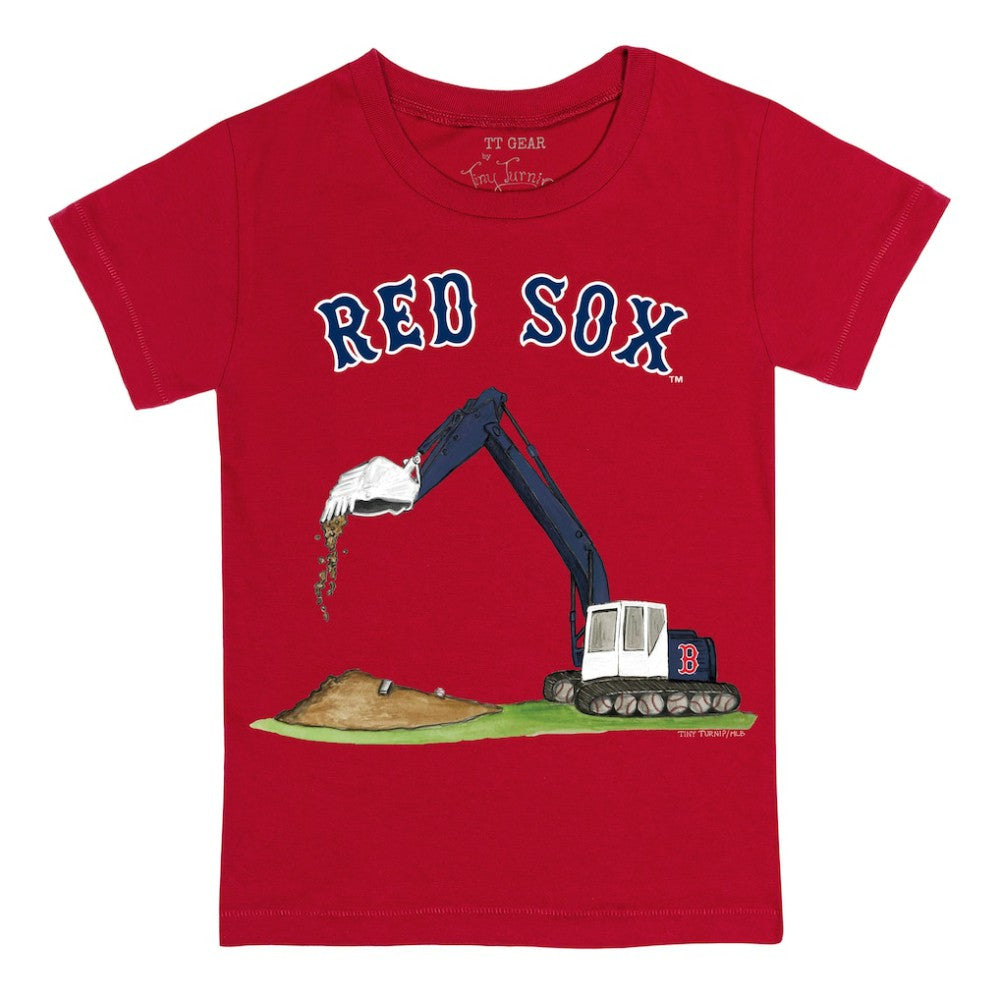 Boston Red Sox Tiny Turnip Youth Excavator T-Shirt - Red T-shirts
