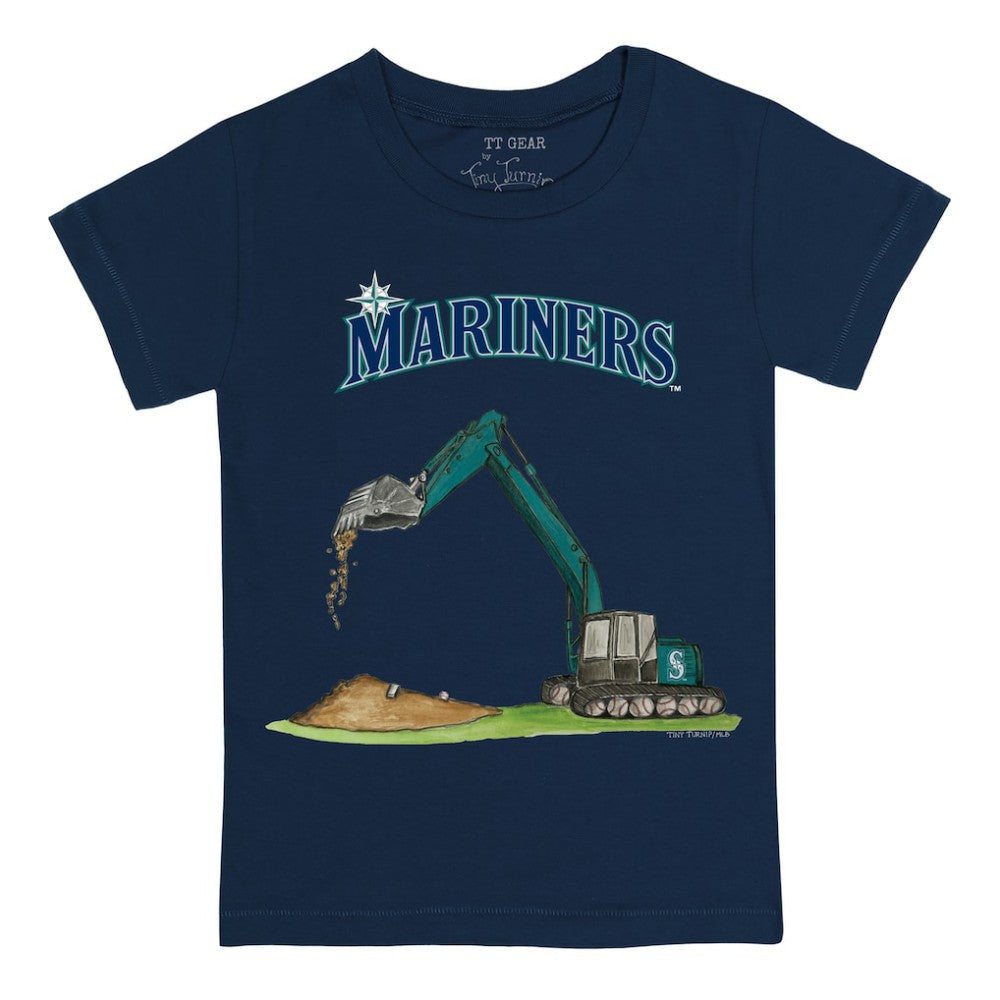 Seattle Mariners Tiny Turnip Youth Excavator T-Shirt - Navy T-shirts