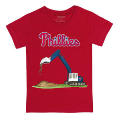 Philadelphia Phillies Tiny Turnip Youth Excavator T-Shirt - Red T-shirts